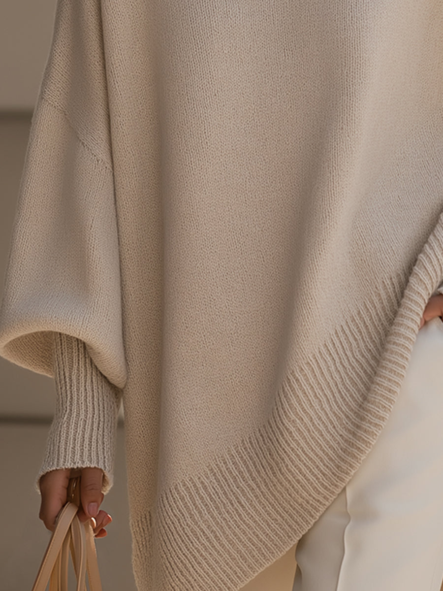 Niva Oversized Knit Poncho Sweater
