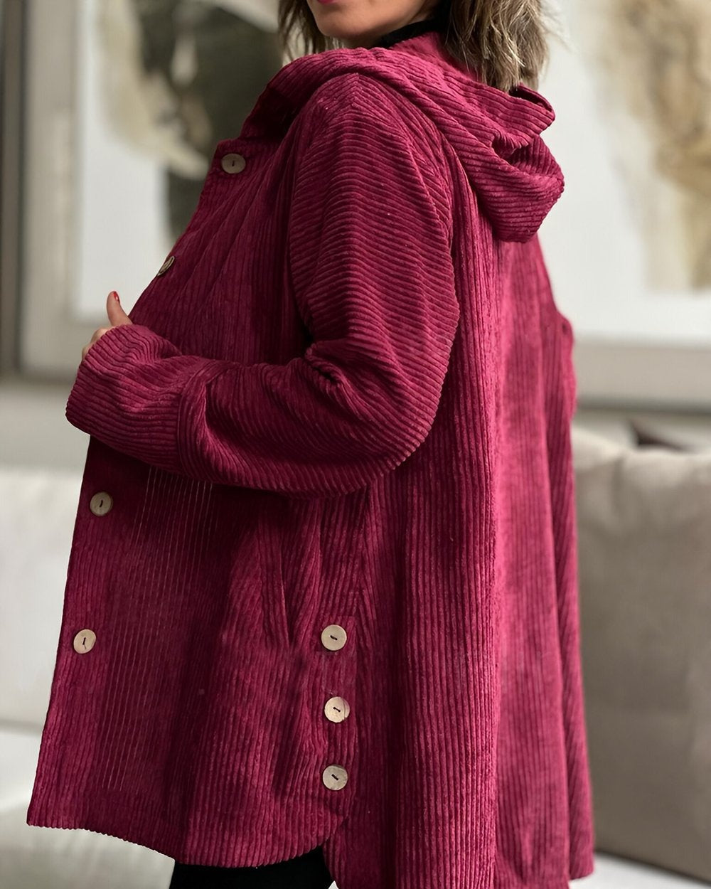 Cordelle | Cozy Corduroy Hooded Jacket