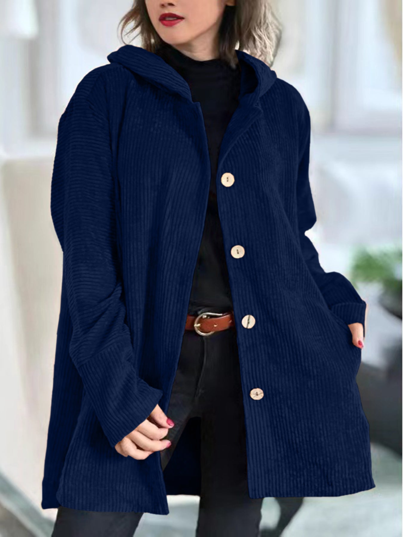 Cordelle | Cozy Corduroy Hooded Jacket