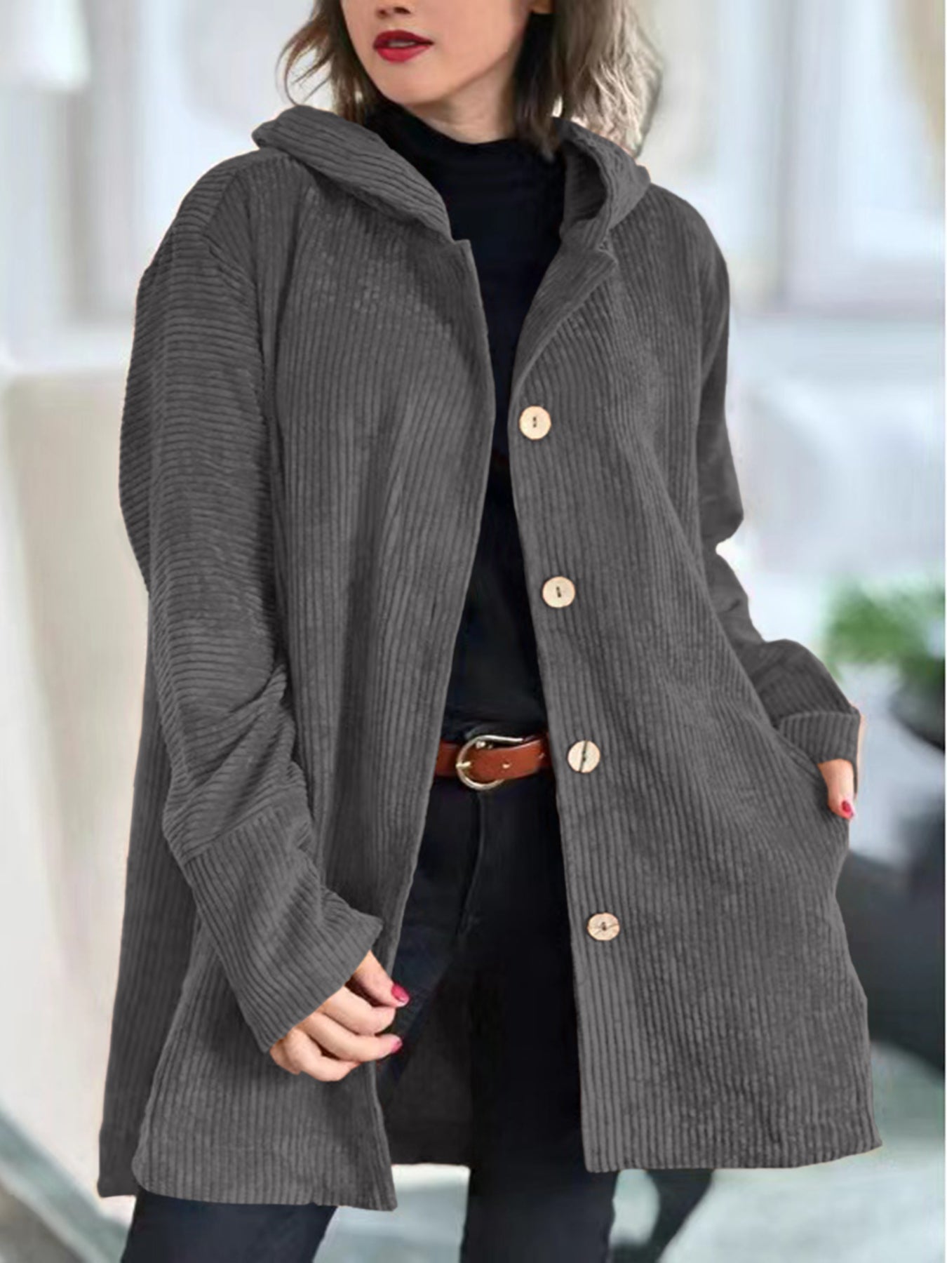 Cordelle | Cozy Corduroy Hooded Jacket