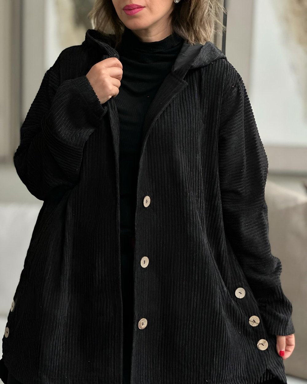 Cordelle | Cozy Corduroy Hooded Jacket