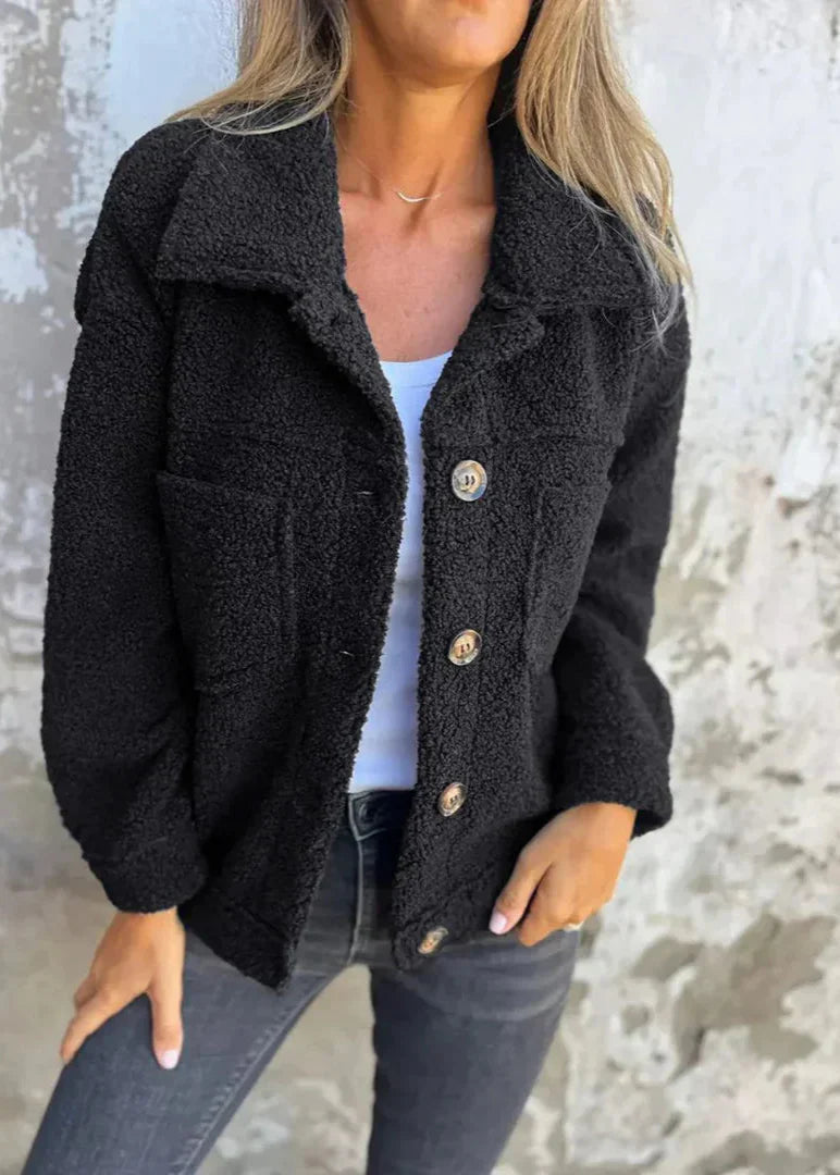 Kateria London | Soft Fleece Jacket with Buttons
