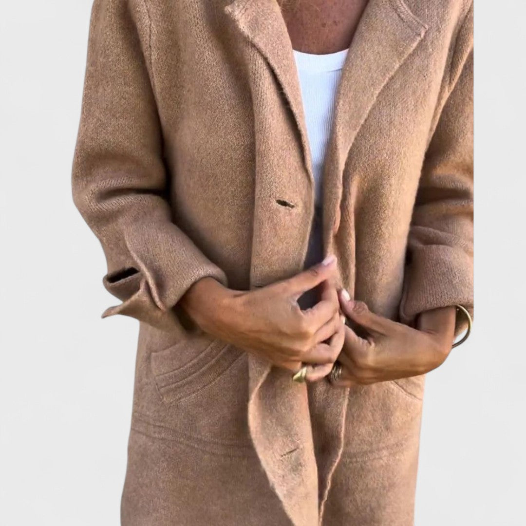 Marella London –|Casual Long Coat with Lapel