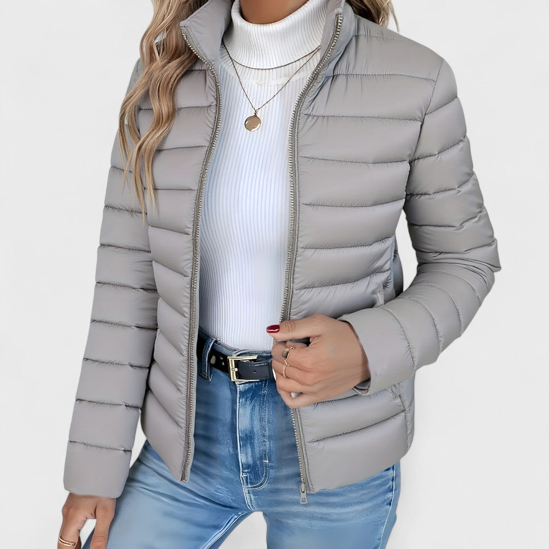 Philara | Elegant Long Jacket with High Collar