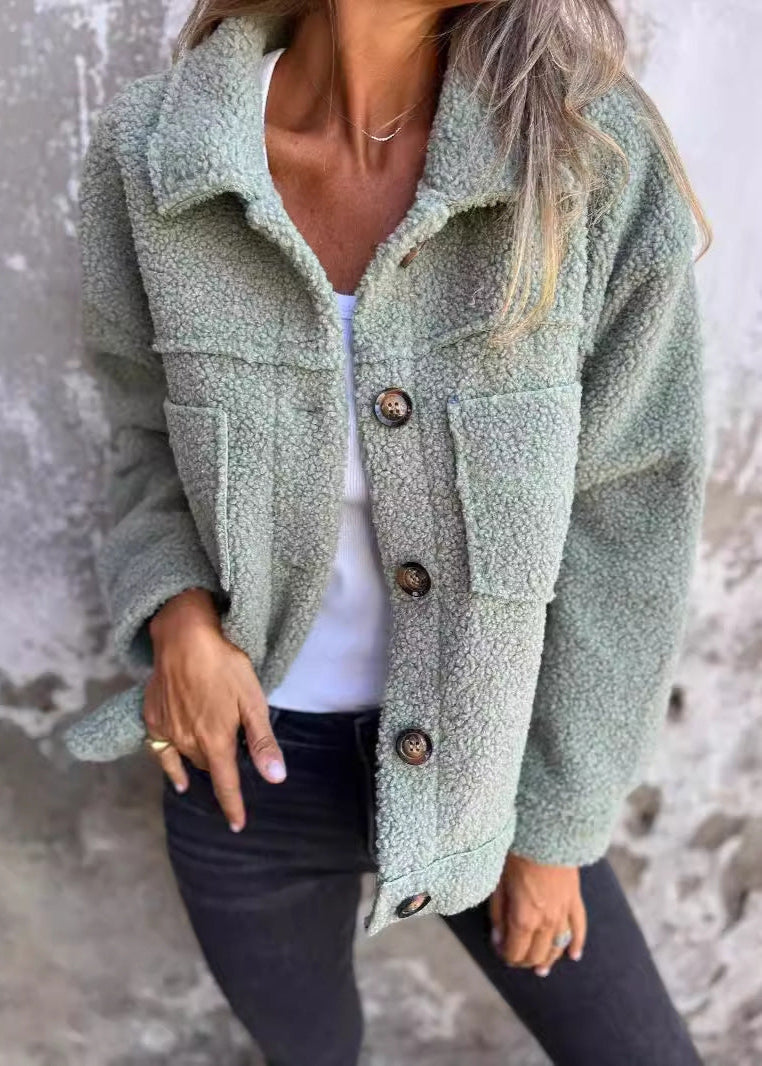 Kateria London | Soft Fleece Jacket with Buttons