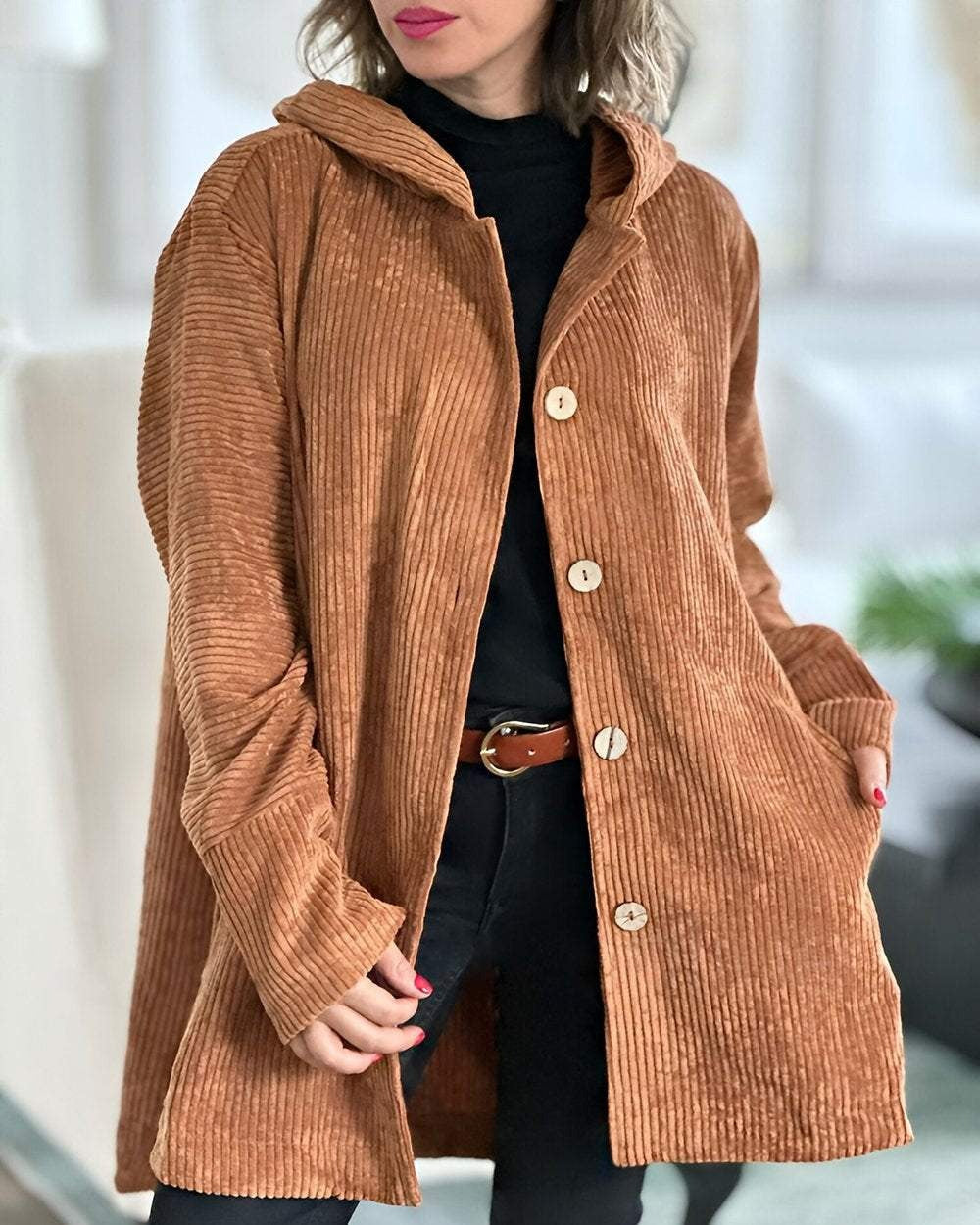 Cordelle | Cozy Corduroy Hooded Jacket
