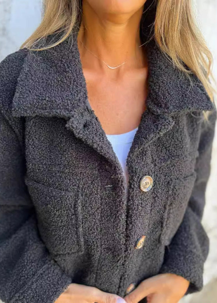 Kateria London | Soft Fleece Jacket with Buttons