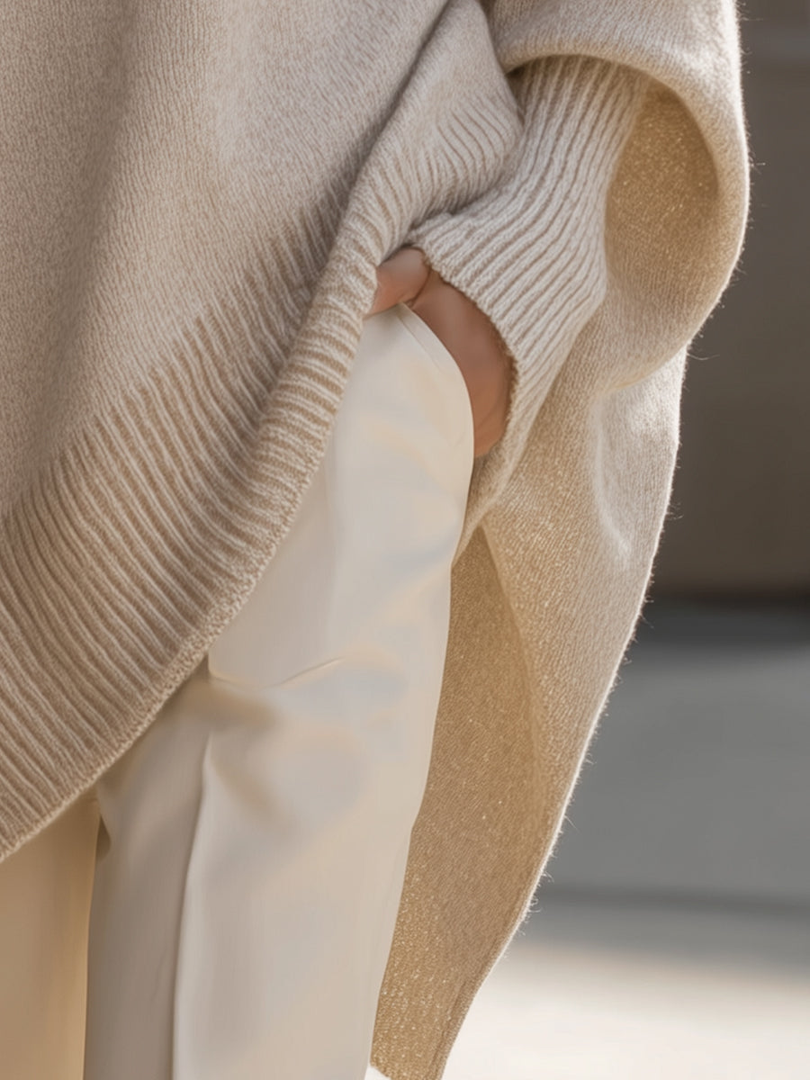 Niva Oversized Knit Poncho Sweater