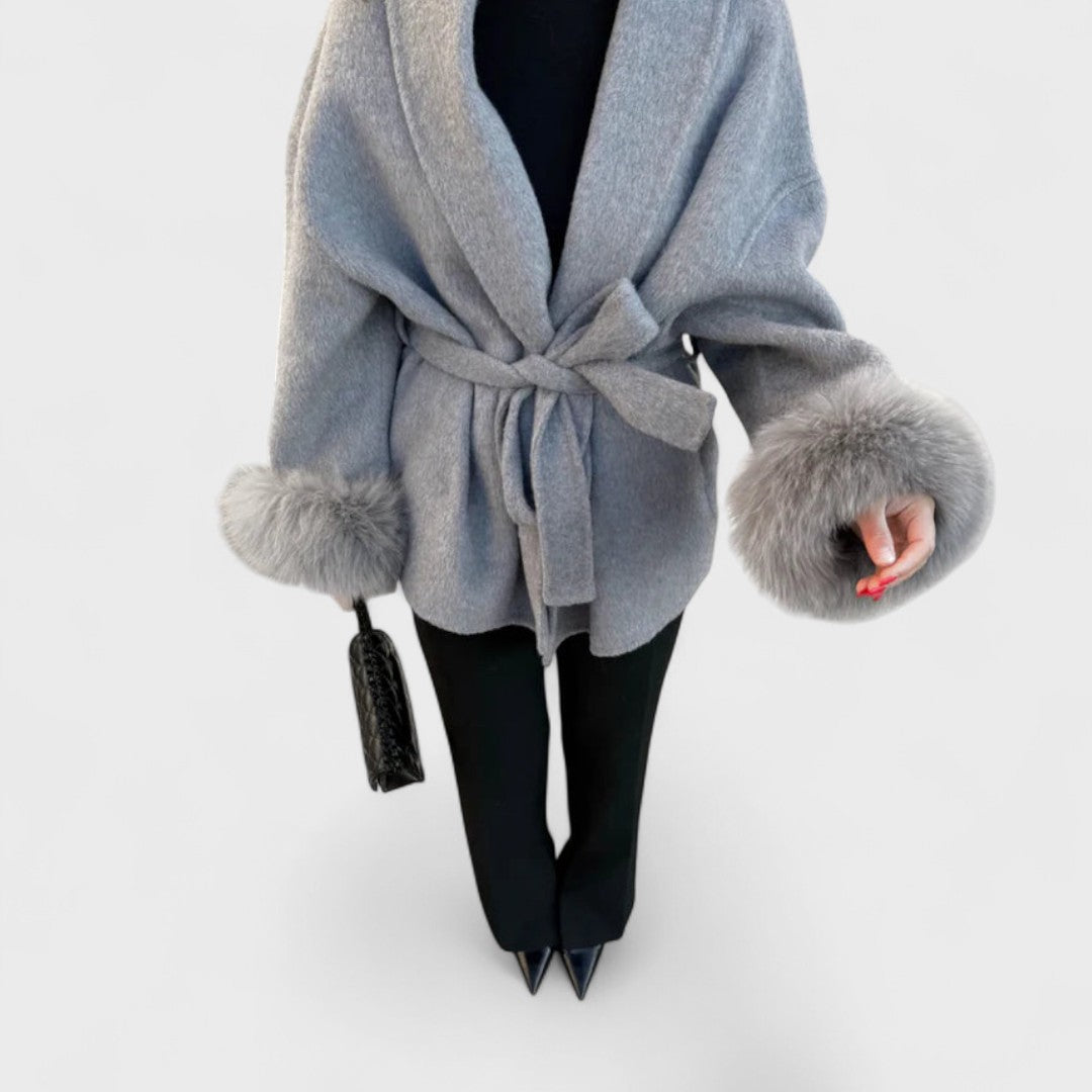 Woolisse | Elegant Coat with Faux Fur Details