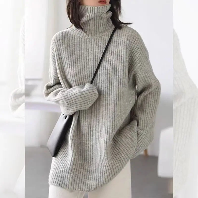 Rowena London | Cashmere Oversized Ribbed Turtleneck