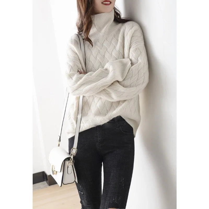 Briony London | Chevron Cashmere Roll Neck