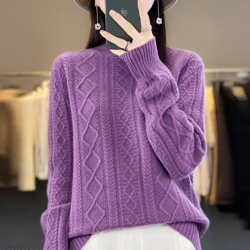 Clarisse London | Cashmere Patterned Knit Sweater