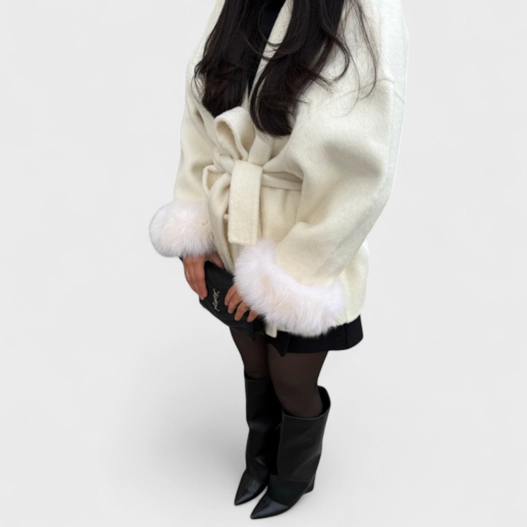 Woolisse | Elegant Coat with Faux Fur Details