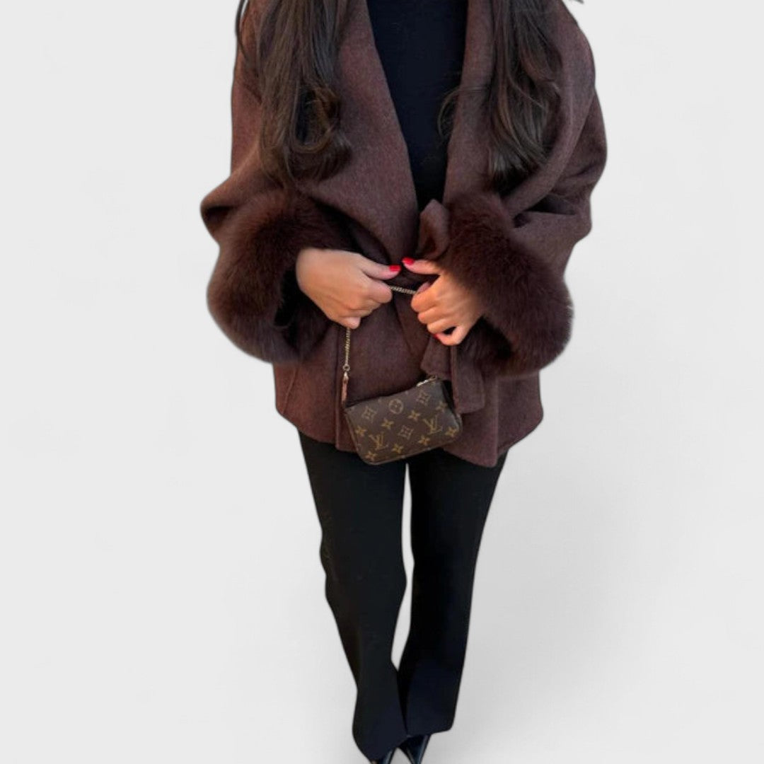 Woolisse | Elegant Coat with Faux Fur Details