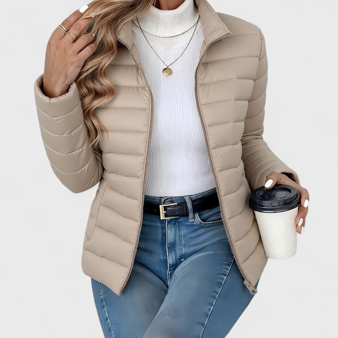Philara | Elegant Long Jacket with High Collar