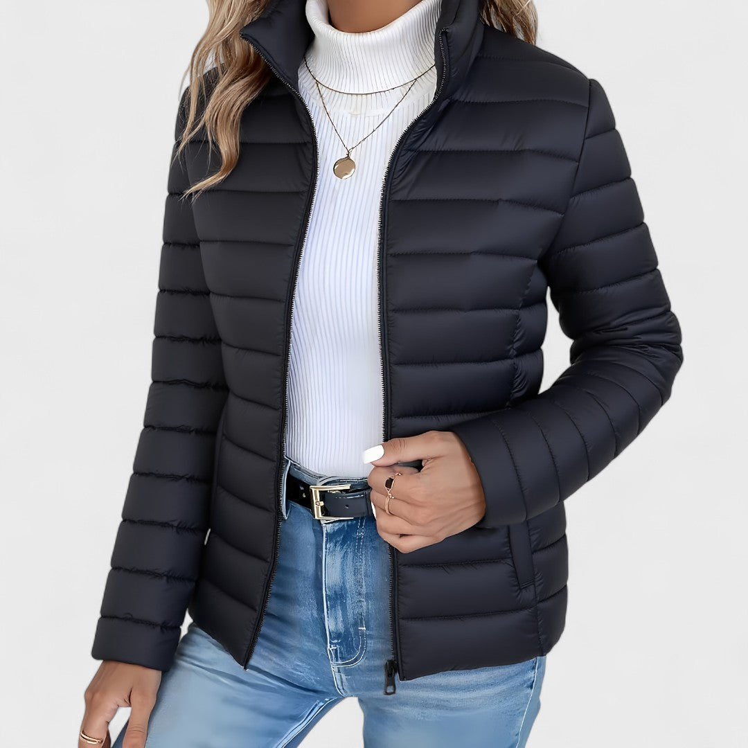 Philara | Elegant Long Jacket with High Collar