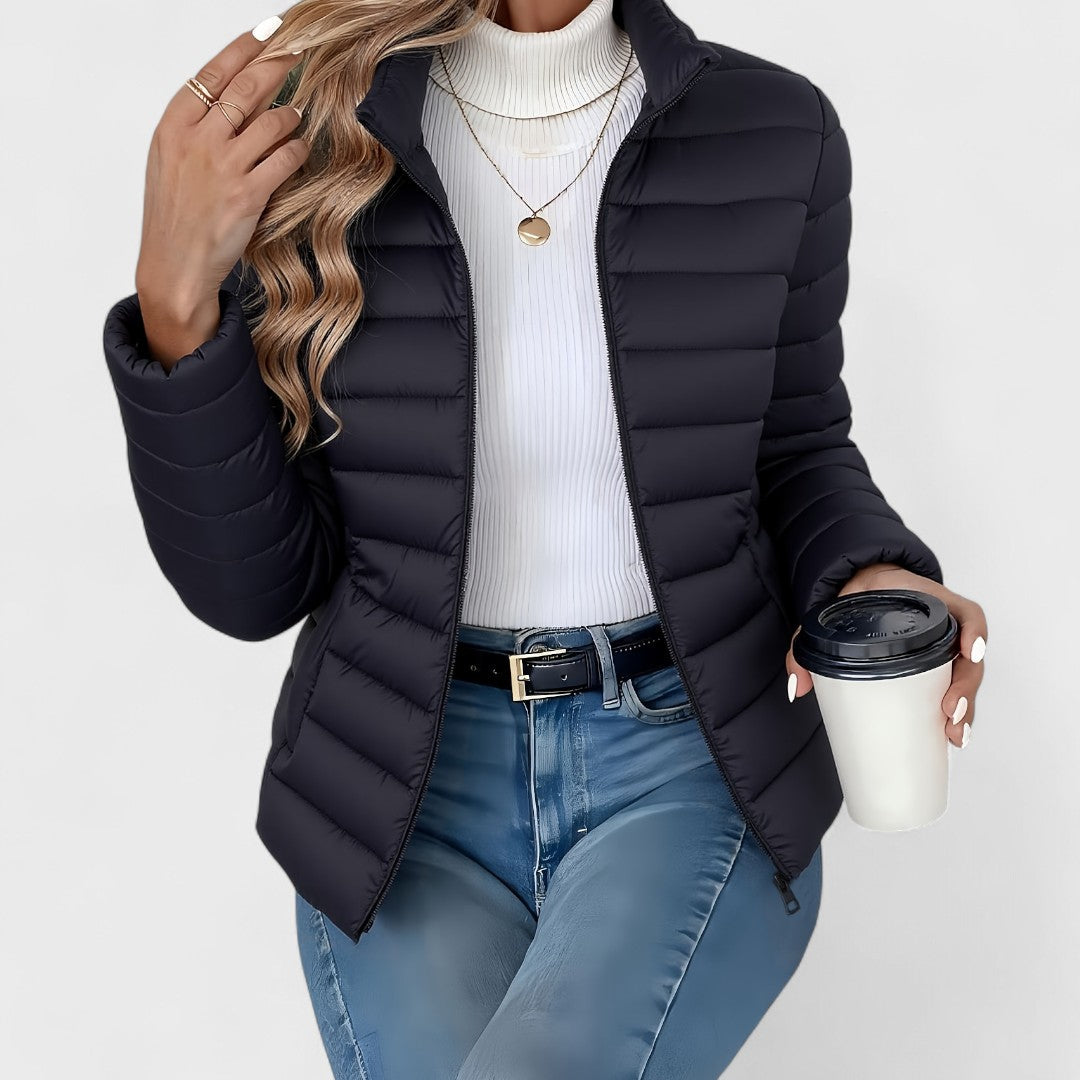Philara | Elegant Long Jacket with High Collar