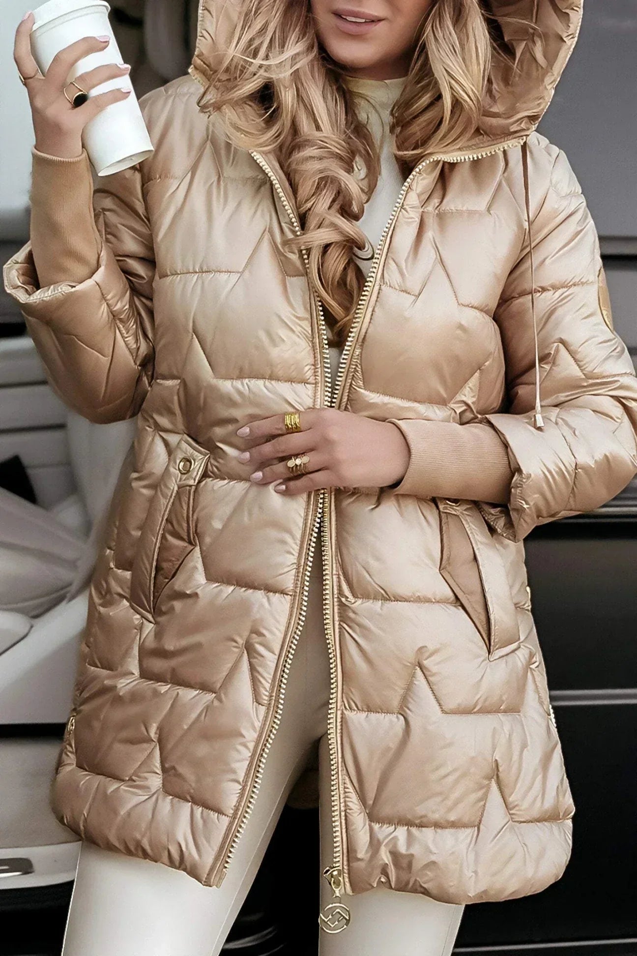 Roselyn | Elegant Winter Coat with Hood and Padding