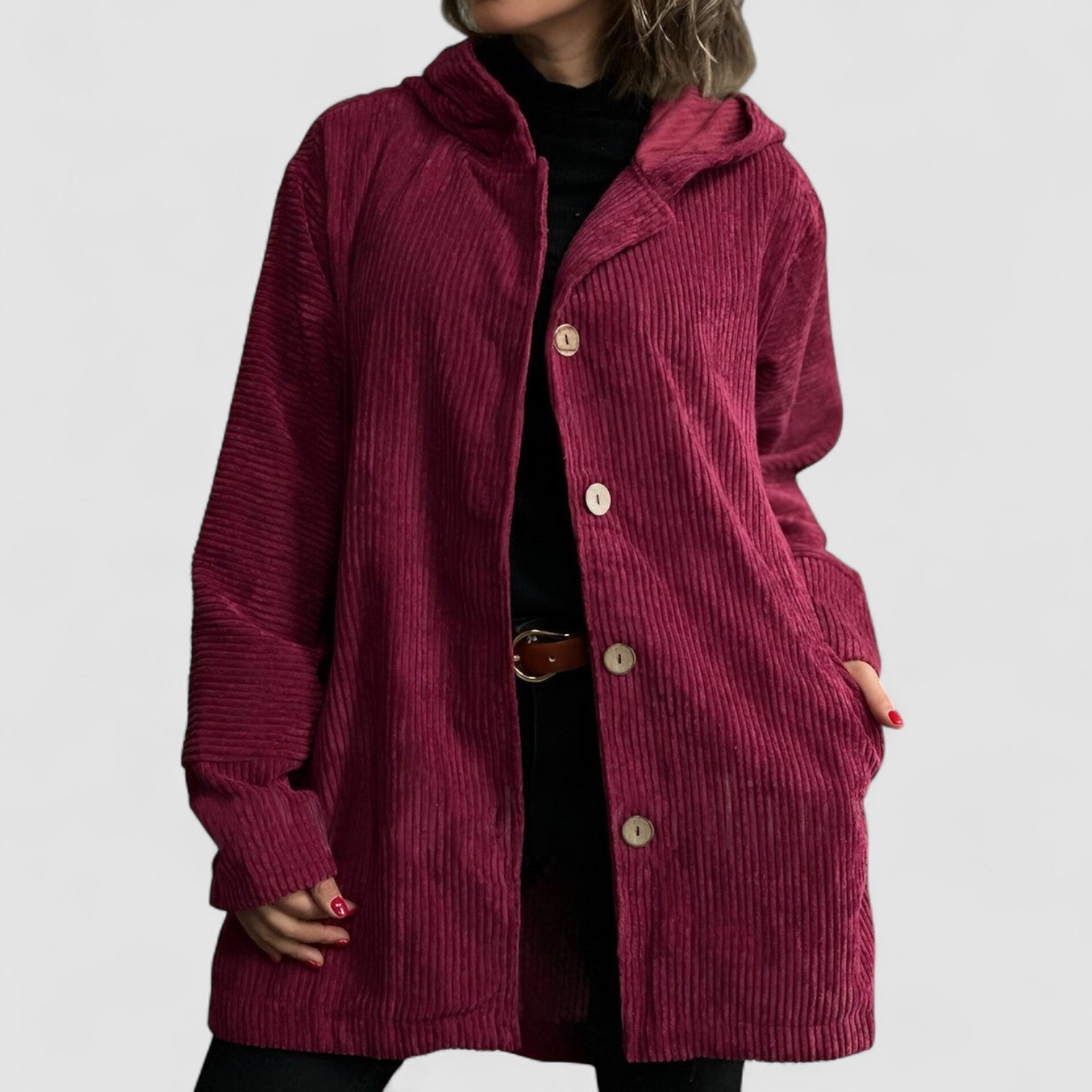 Cordelle | Cozy Corduroy Hooded Jacket