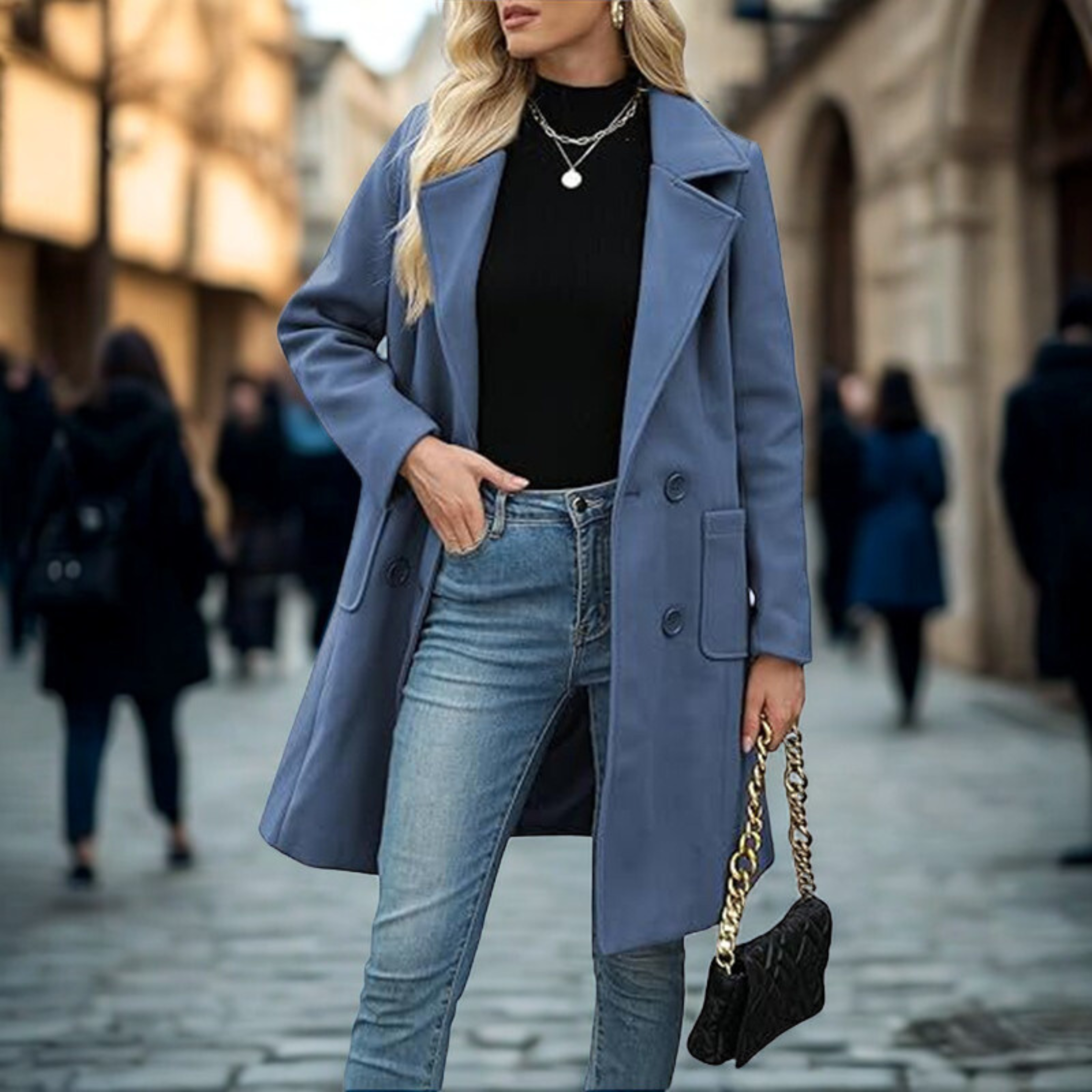 Demora London | Casual Mid Length Button Open Front Coat
