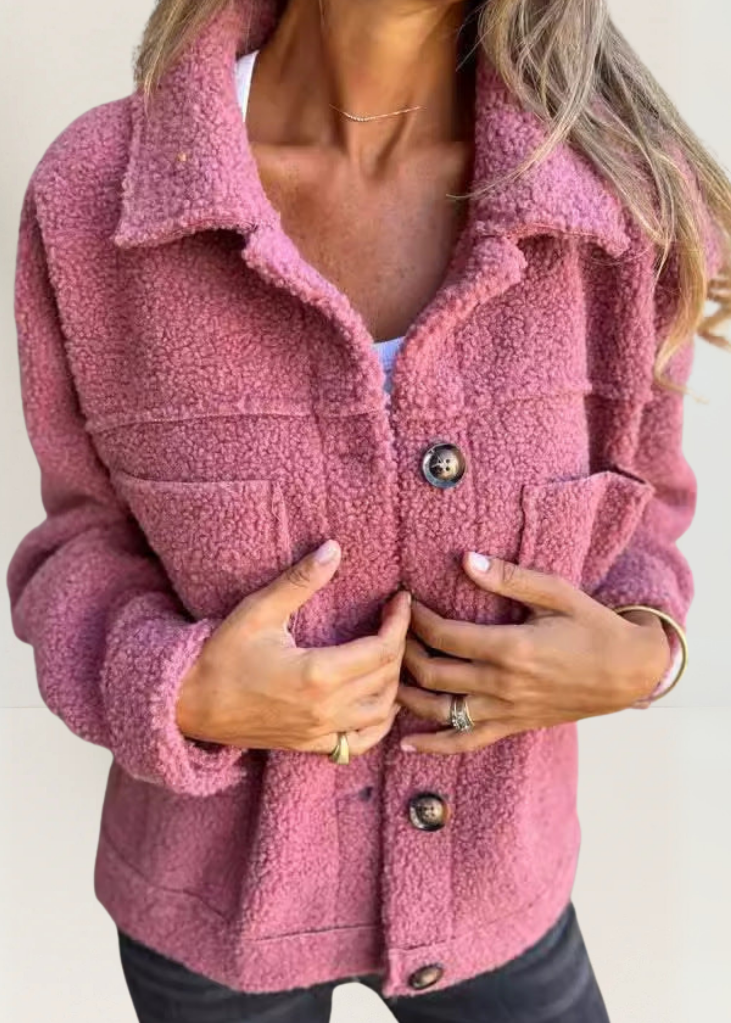 Kateria London | Soft Fleece Jacket with Buttons