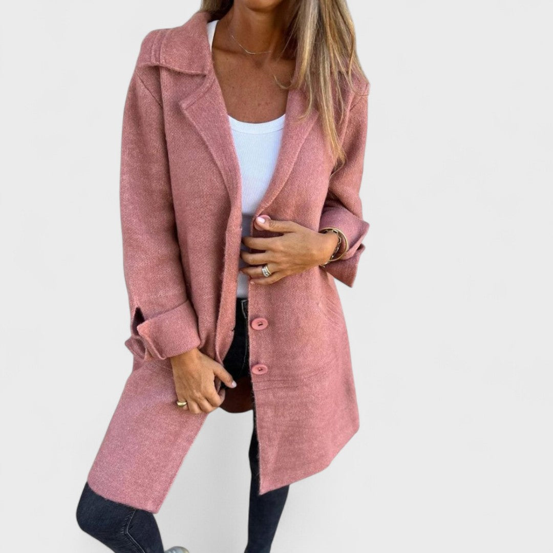 Marella London –|Casual Long Coat with Lapel
