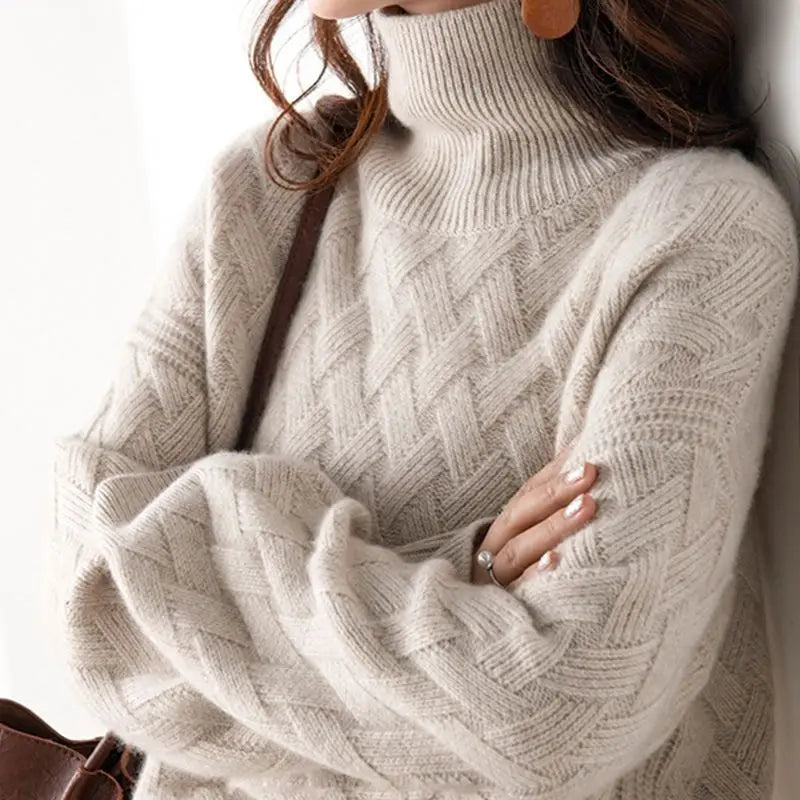 Briony London | Chevron Cashmere Roll Neck